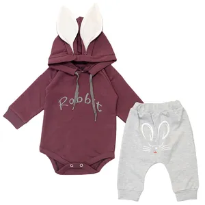ست بادی آستین بلند و شلوار نوزادی مدل خرگوش Pr