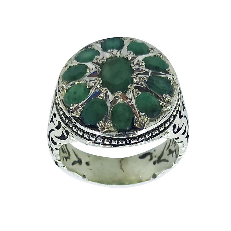 انگشتر نقره مردانه سلین کالا مدل زمرد ce-k226