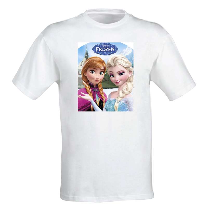 تی شرت آستین کوتاه دخترانه طرح السا و آنا کد 50