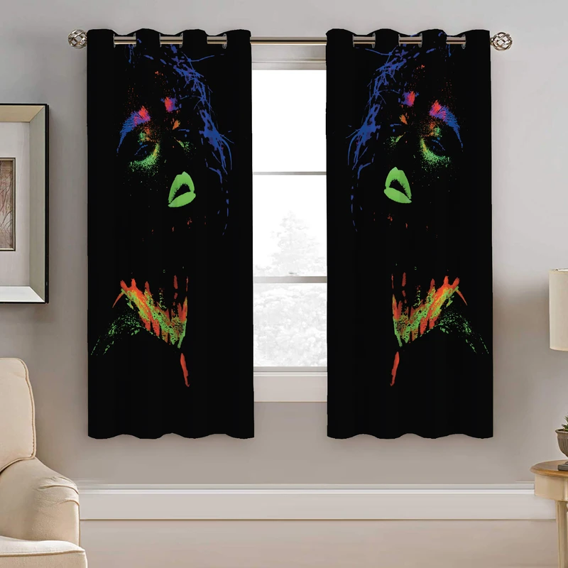 پرده نیروانا طرح چهره مدل هازان کد 8874 سایز 140×200 سانتی متر