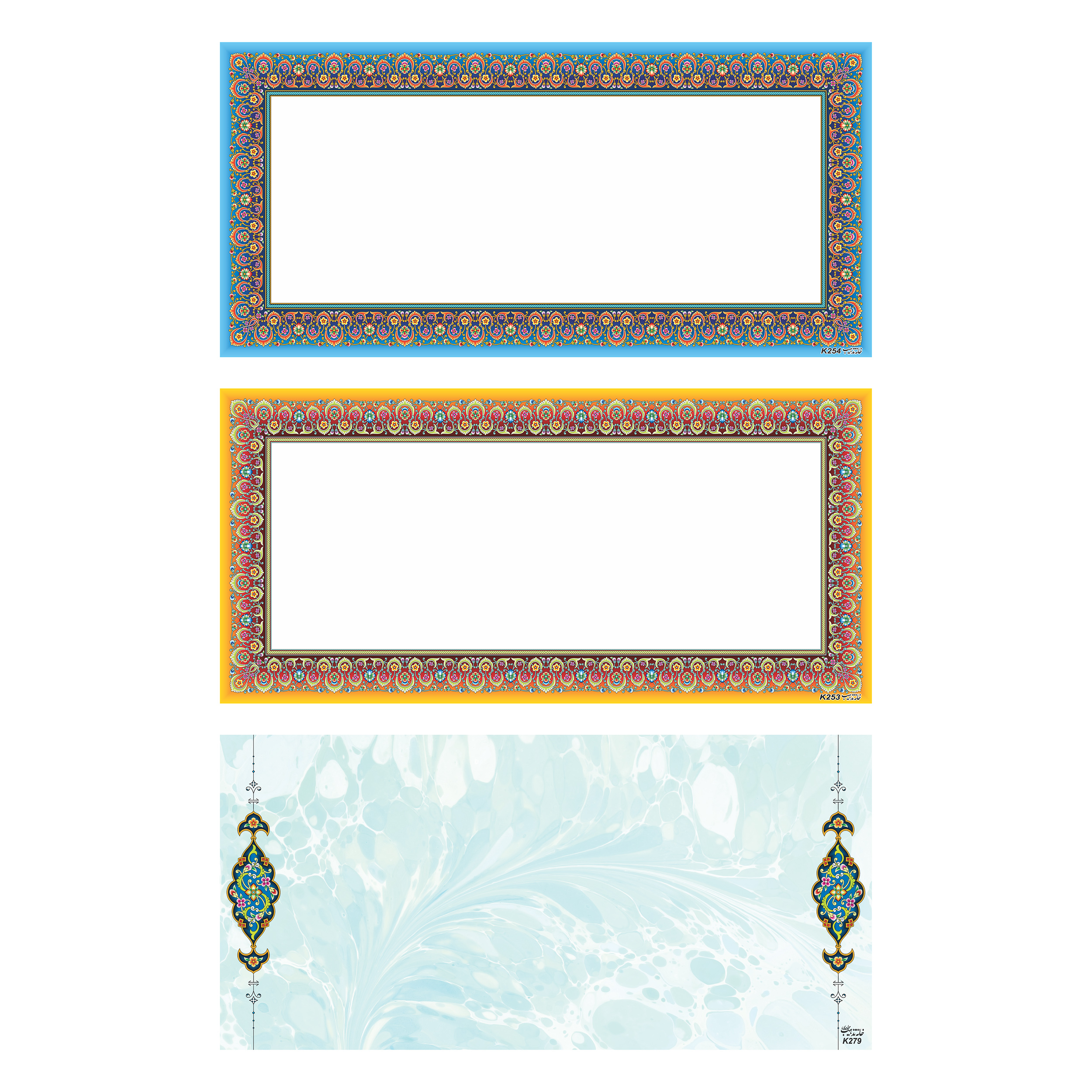 کاغذ تذهیب خانه تذهیب کد K 210 X 3 مجموعه 100 عددی