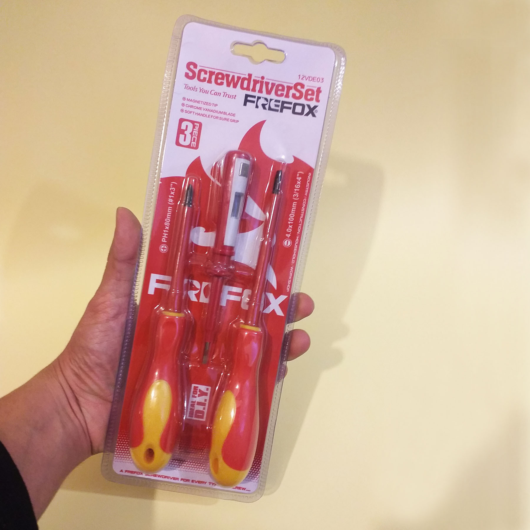 پیچ گوشتی فاکس مدل 12VDE03 بسته 3 عددی