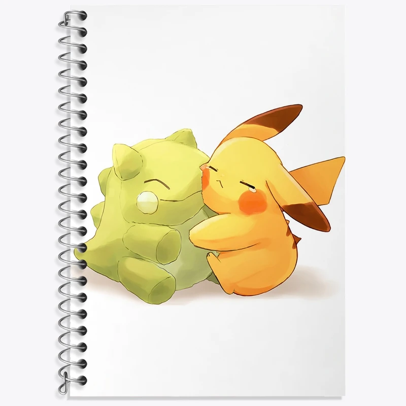 دفتر زبان 50 برگ خندالو مدل سه خط طرح بازی پوکمون (pokemon) کد 32691