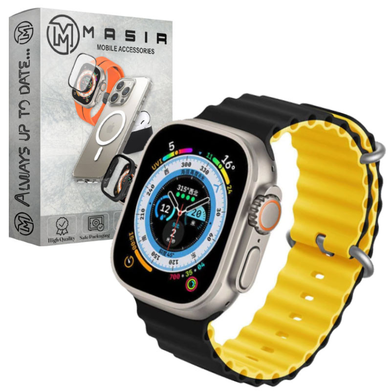 بند مسیر مدل Silicone Ocean Loop مناسب برای اپل واچ سری 1/2/3/4/5/6/7/8/9/SE/ULTRA/ULTRA 2 سایز 42/44/45/49 میلی متری