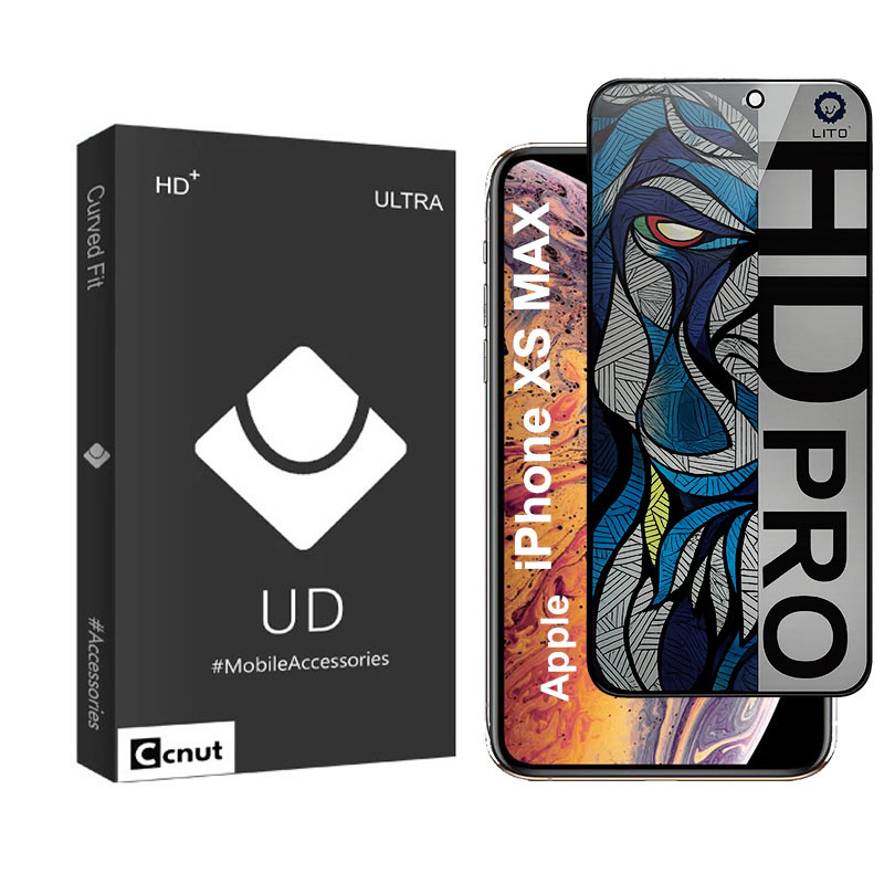 محافظ صفحه نمایش شیشه ای حریم شخصی کوکونات مدل LIHD-UDB مناسب برای گوشی موبایل اپل iPhone XS MAX