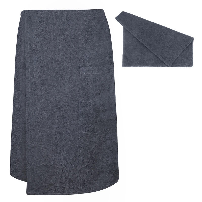 حوله استخری مردانه روماک مدل لُنگی سایز 135×80 به همراه حوله صورت