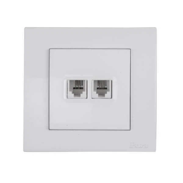 پریز تلفن دو سوکت پارت الکتریک مدل تابش کد 5181