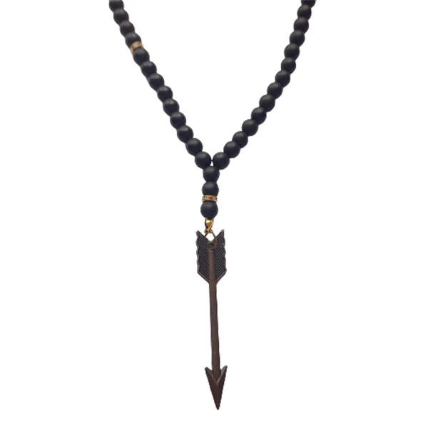 گردنبند مردانه مدل سنگی طرح پیکان کد NC016