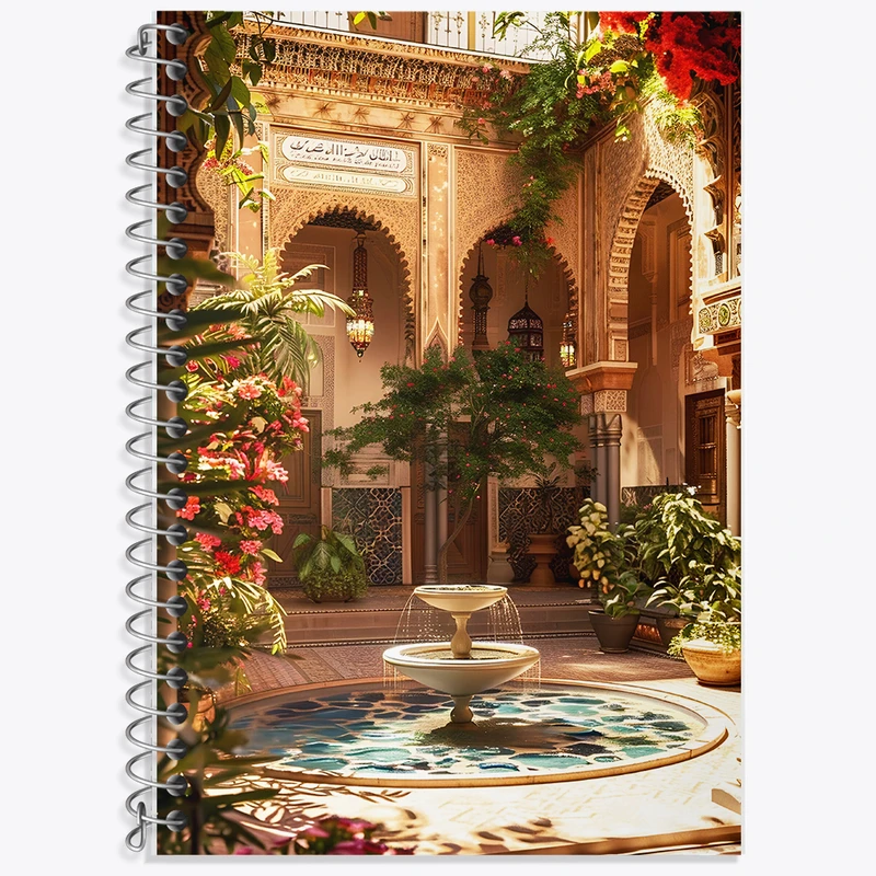 دفتر لغت 50 برگ خندالو طرح حیاط خانه کد F6348