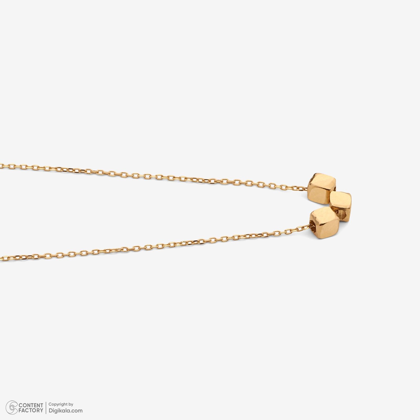 گردنبند طلا 18 عیار زنانه با زنجیر حلقهای (فلامینگو) وی گالری مدل سه مکعب تراش کد NC3829 -  - 8