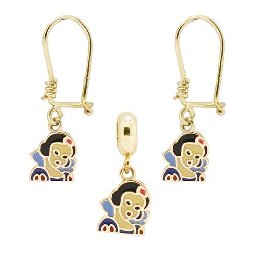 نیم ست طلا 18 عیار دخترانه گالری مرجان مدل 1071