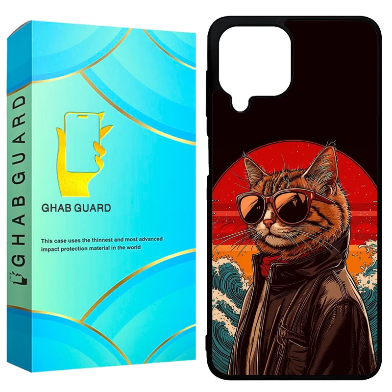 کاور قاب گارد طرح گربه مدل GCHPA224 مناسب برای گوشی موبایل سامسونگ Galaxy A22 4G / M22 4G / M32 4G 