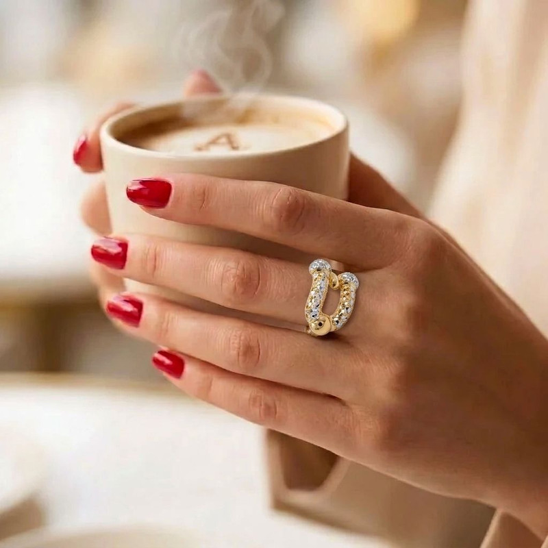 انگشتر طلا 18 عیار زنانه طلای کامک مدل D90 - 2
