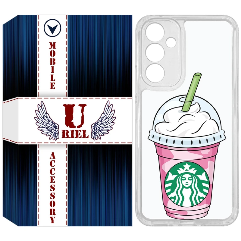 کاور یوریل مدل Clear کد 55 طرح استارباکس مناسب برای گوشی موبایل سامسونگ Galaxy A54