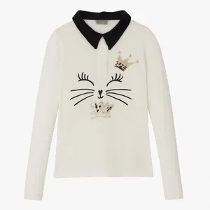 پولوشرت آستین بلند دخترانه او وی اس مدل cat