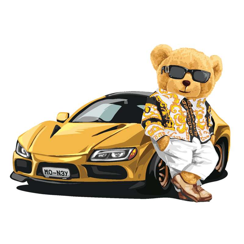 استیکر دیواری کودک مدل خرس و فراری