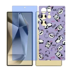 Glass Together model Blue cut screen protector for Samsung Galaxy S24 Ultra mobile phone with back cover sticker