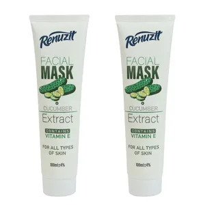 ماسک صورت رینوزیت مدل خیار حجم 100 میلی لیتر مجموعه 2 عددی