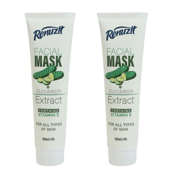 ماسک صورت رینوزیت مدل خیار حجم 100 میلی لیتر مجموعه 2 عددی
