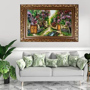 تابلو فرش دستباف طرح کوچه باغ بهاری مدل RAR