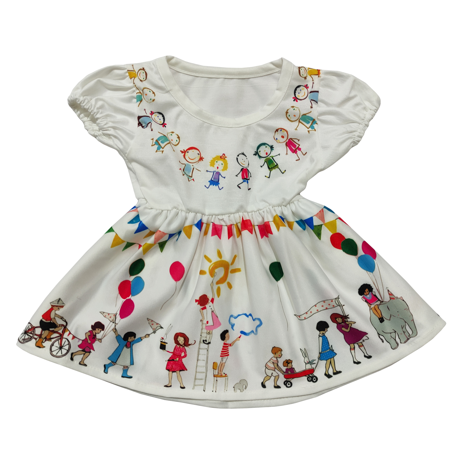 پیراهن دخترانه مدل بادکنک کد 01