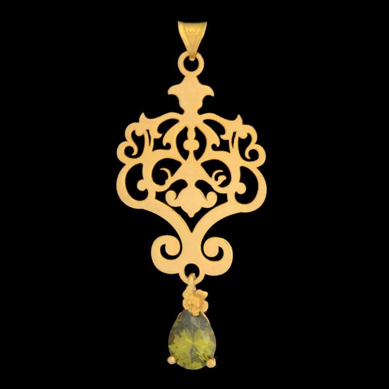 آویز گردنبند طلا 18 عیار زنانه طلای مستجابی مدل اسلیمی کد 36905