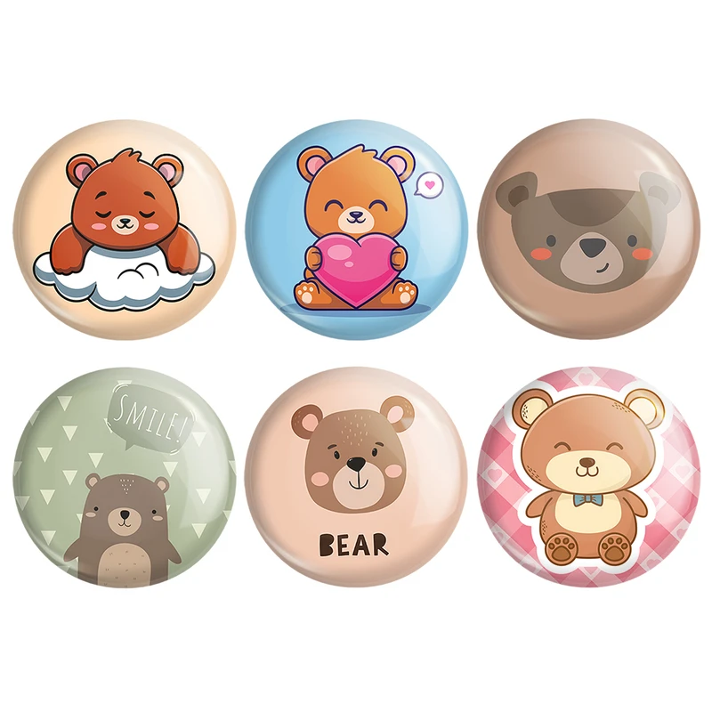 مگنت خندالو طرح خرس Bear کد 1684B مجموعه 6 عددی