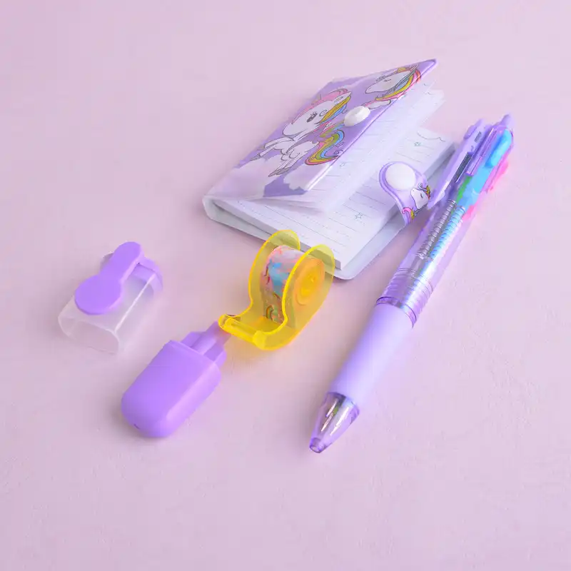 بسته لوازم تحریر مدل یونیکورن مجموعه 4 عددی