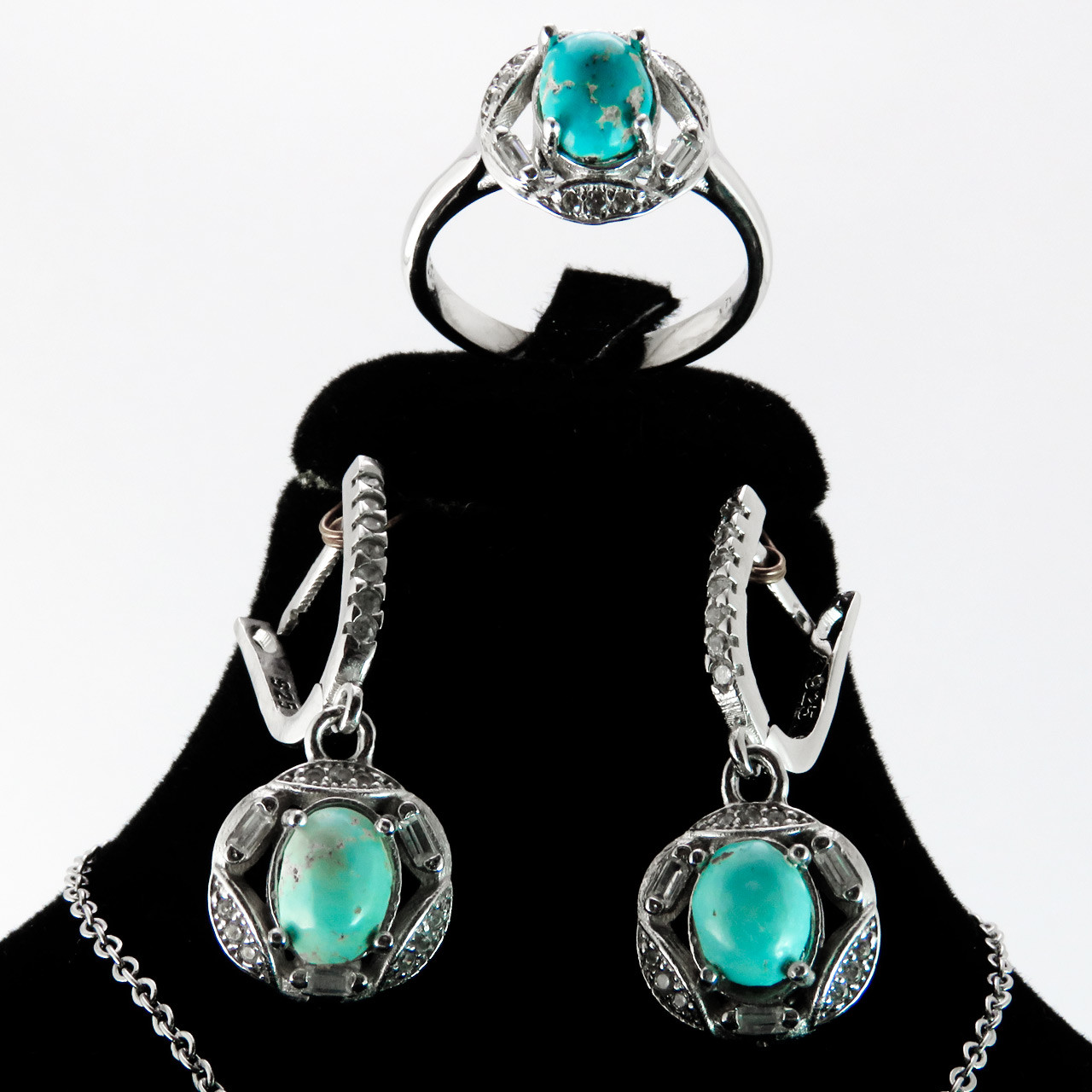 نیم ست نقره زنانه کد AV029