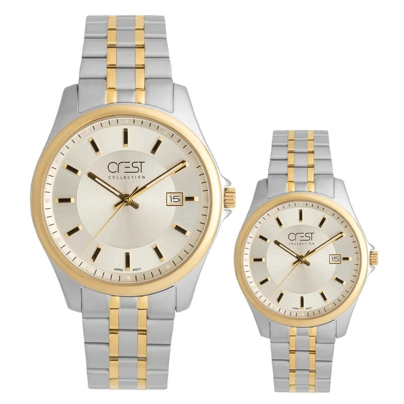 ست ساعت مچی عقربه‌ای کوارتز زنانه و مردانه کرست مدل 9057.6