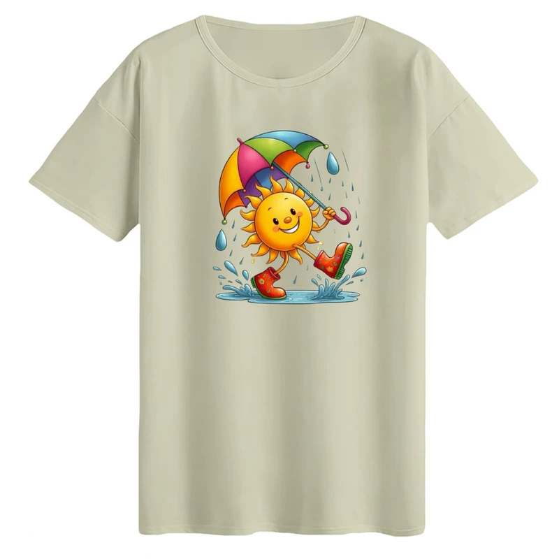 تی‌شرت لانگ آستین کوتاه زنانه مدل خورشید فانتزی کد01