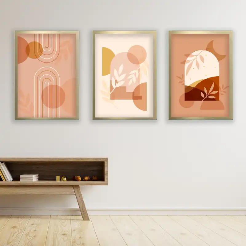 تابلو مدل مینیمال دکوراتیو کد LA-G30104 مجموعه 3 عددی