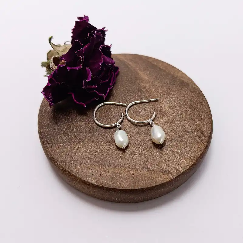 گوشواره نقره زنانه مدل مرواریدی