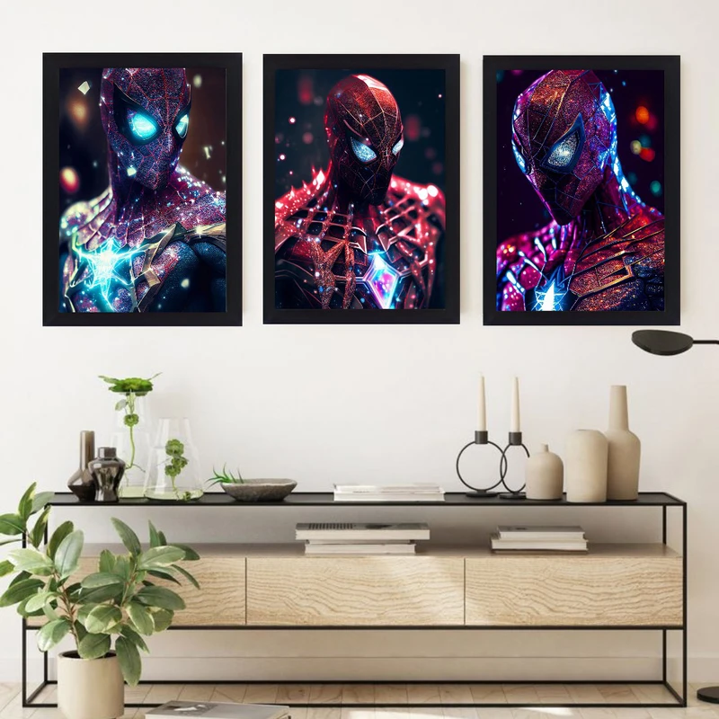 تابلو گیم دکور طرح اسپایدرمن مدل S039 مجموعه 3 عددی