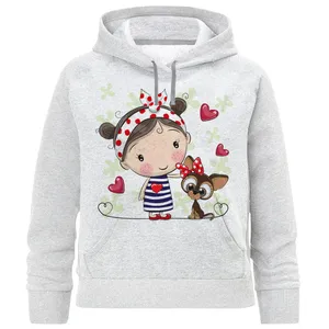 هودی دخترانه مدل دخترک و سگ A27