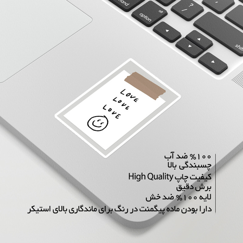 استیکر لپ تاپ ماسا دیزاین طرح LOVE مدل STK1368