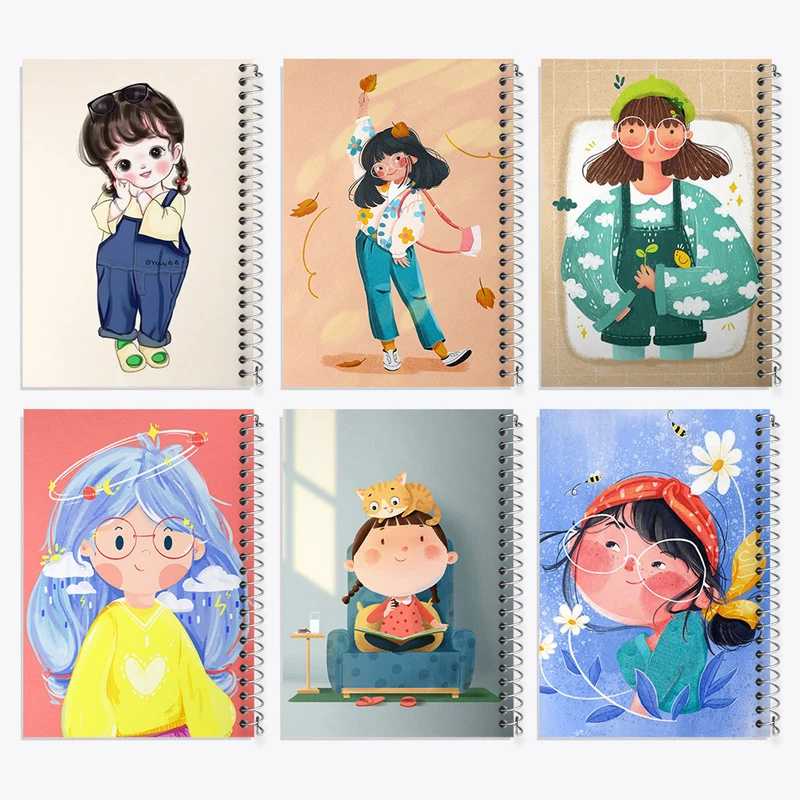 دفتر مشق 100 برگ خندالو طرح دخترانه کد 262 مجموعه 6 عددی