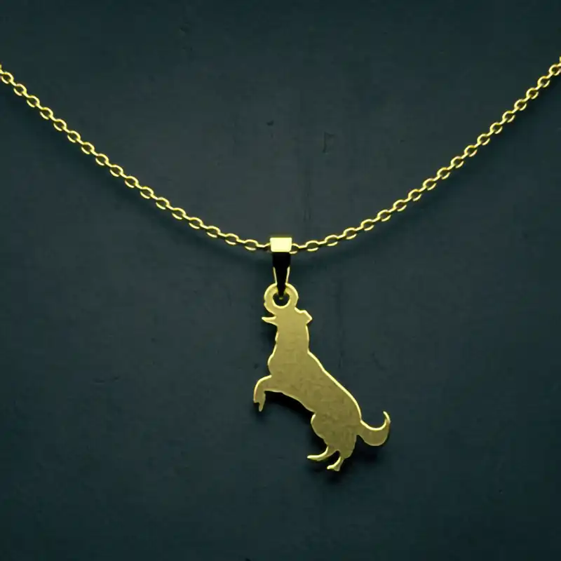 گردنبند طلا 18 عیار زنانه مدوپد مدل سگ کد J3-1-1058