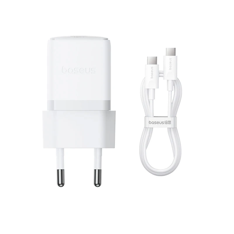 شارژر دیواری 20 وات بیسوس مدل Palm 1C به همراه کابل تبدیل USB-C