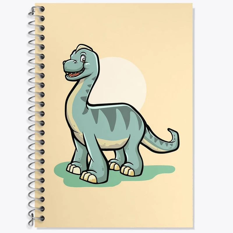 دفتر زبان 50 برگ خندالو مدل سه خط طرح دایناسور بامزه کد 29278