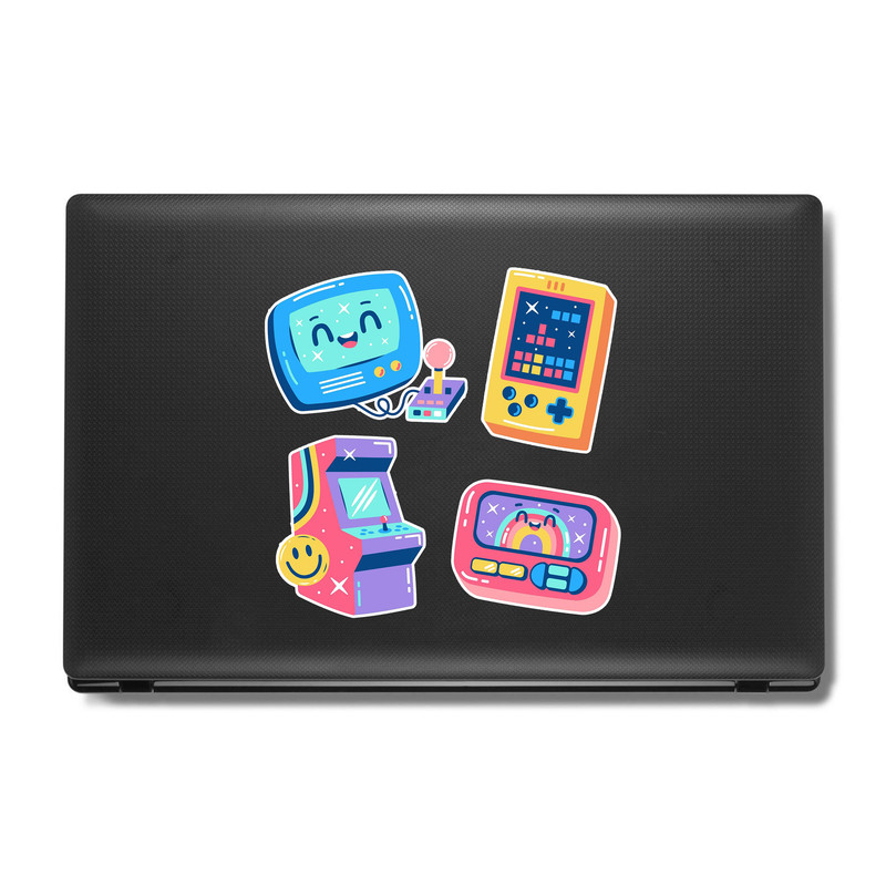 استیکر لپ تاپ و موبایل بووم طرح بازی کامپیوتری کد MA3 مجموعه 4 عددی