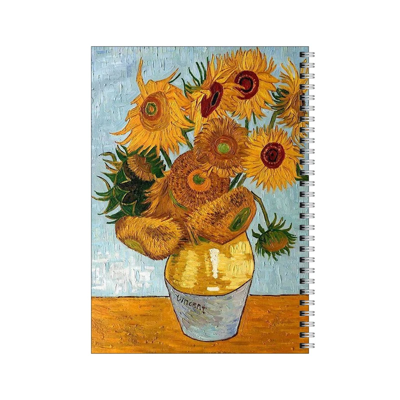 دفتر مشق 80 برگ بامبیلیپ طرح گلهای آفتابگردان ونگوگ کد 6750790