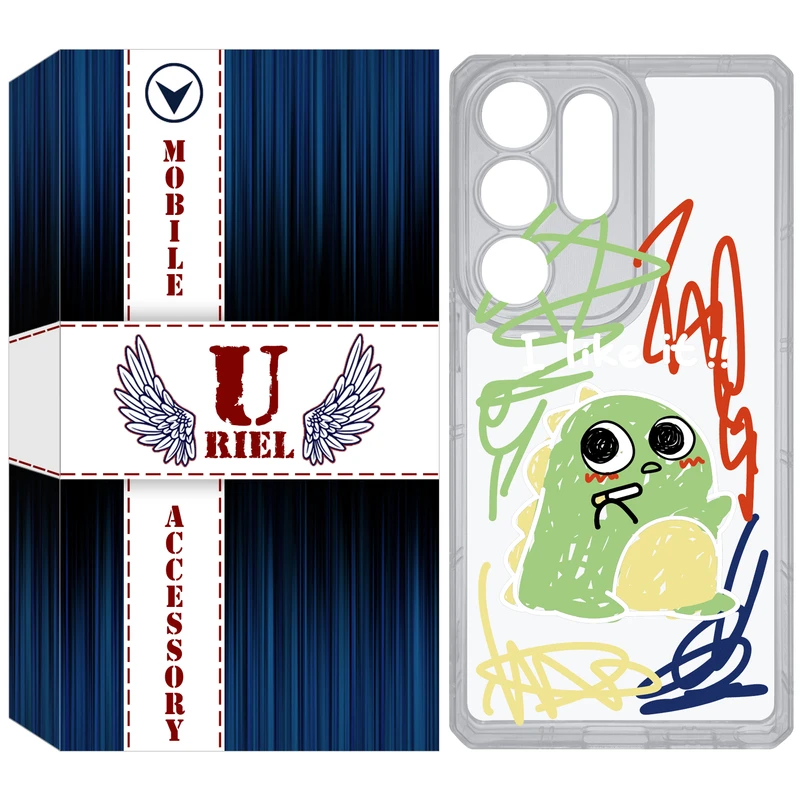 کاور یوریل قاب مدل Clear کد 21 طرح دایناسور نقاش مناسب برای گوشی موبایل سامسونگ Galaxy S25 Ultra
