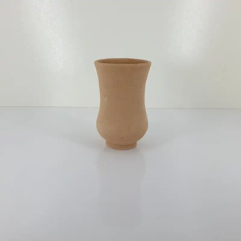 لیوان سفالی خام مدل کمر باریک