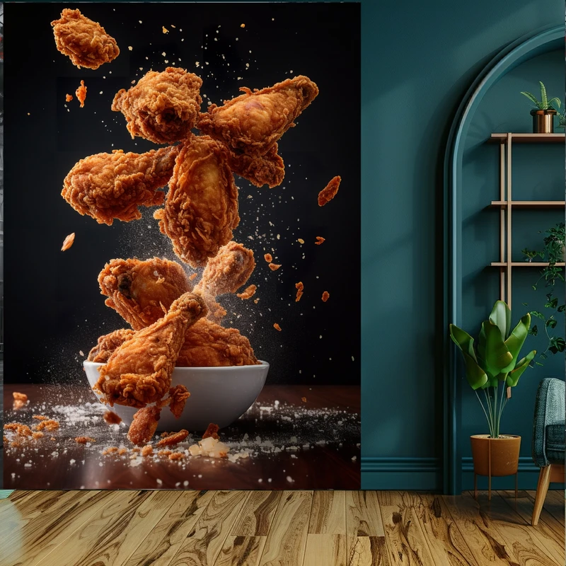 کاغذ دیواری طرح مرغ سوخاری مدل کنتاکی کد KF570