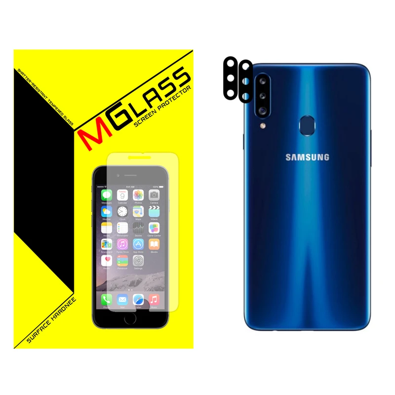 محافظ لنز فلزی دوربین ام گلس مدل MGL-02 مناسب برای گوشی موبایل سامسونگ GALAXY A20S بسته دو عددی
