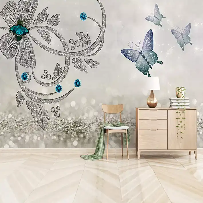 پوستر دیواری سه بعدی مدل پروانه نگینی DRVF1032
