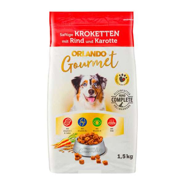 غذای خشک سگ بالغ اورلاندو مدل KROKETTEN طعم گوشت و هویج وزن 1.5 کیلوگرم