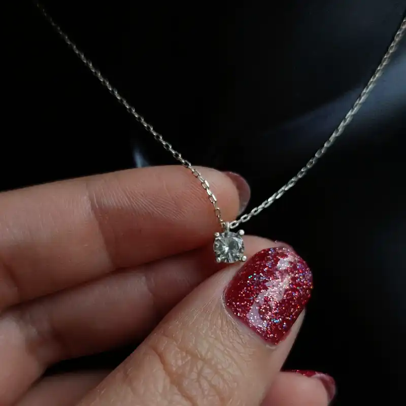 گردنبند نقره زنانه مدل تک نگین