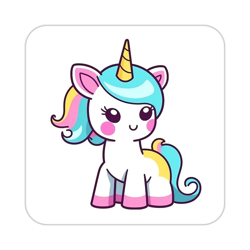 زیر لیوانی کاکتی طرح اسب تک شاخ و یونیکورن مدل mp30484